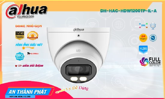 Lắp đặt camera tân phú DH-HAC-HDW1200TP-IL-A Camera An Ninh Thiết kế Đẹp