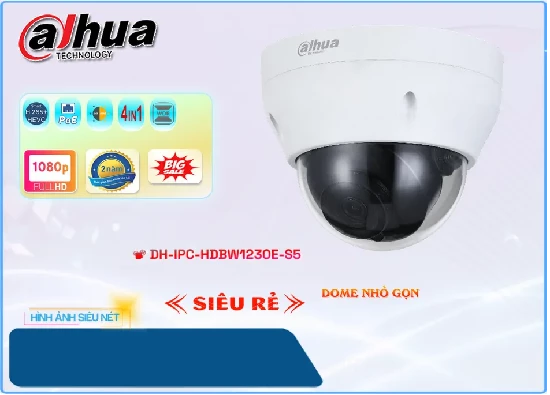 Lắp đặt camera tân phú Camera  Dahua DH-IPC-HDBW1230E-S5 Giá rẻ ❂ 