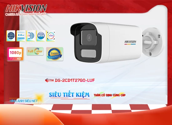 Lắp đặt camera tân phú Camera An Ninh  Hikvision DS-2CD1T27G0-LUF Giá rẻ