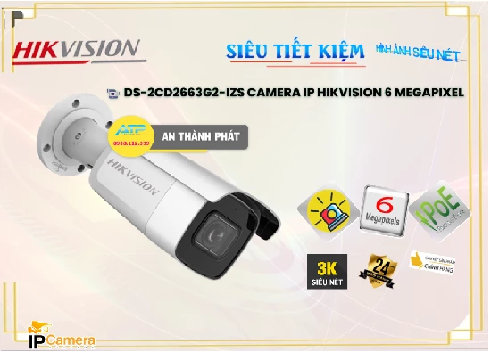 Lắp đặt camera tân phú DS-2CD2663G2-IZS Camera  Hikvision Sắt Nét