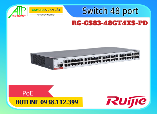 Lắp đặt camera Switch Ruijie RG-CS83-48GT4XS-PD