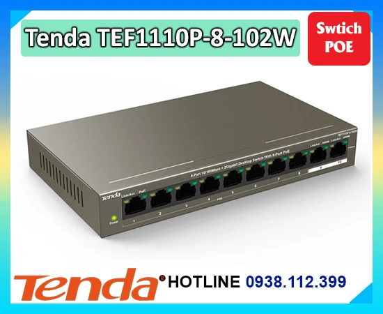 Lắp đặt camera Switch Poe Tenda TEF1110P-8-102W