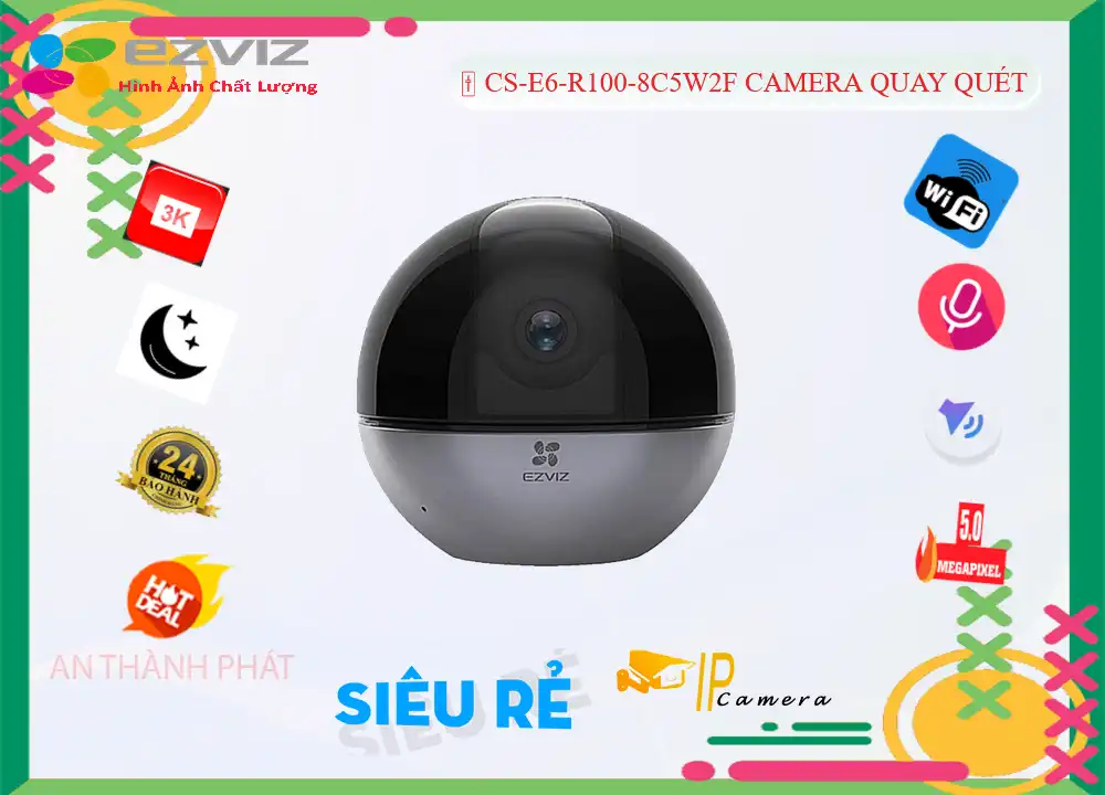 Camera  Wifi Ezviz CS-E6-R100-8C5W2F Sắt Nét