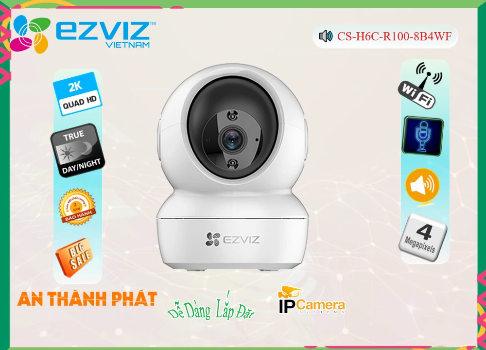 CS-H6c-R100-8B4WF sắc nét Wifi Ezviz CS-H6c-R100-8B4WF sắc nét Wifi Ezviz
