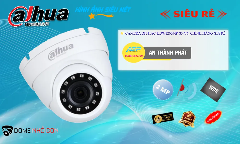 DH-HAC-HDW1200MP-S5-VN sắc nét Dahua