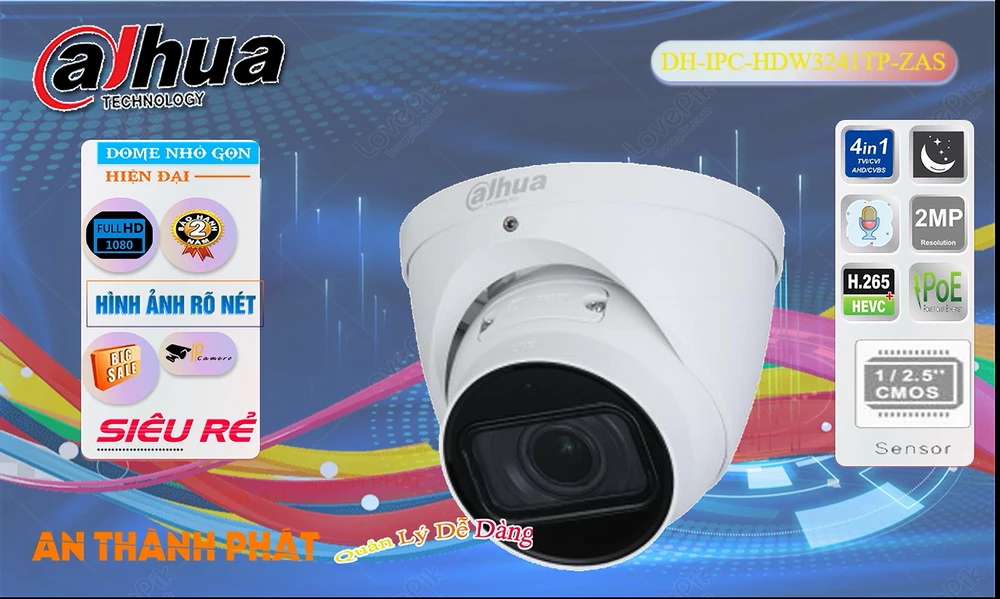 ➠ DH-IPC-HDW3241TP-ZAS sắc nét Dahua ➠ DH-IPC-HDW3241TP-ZAS sắc nét Dahua
