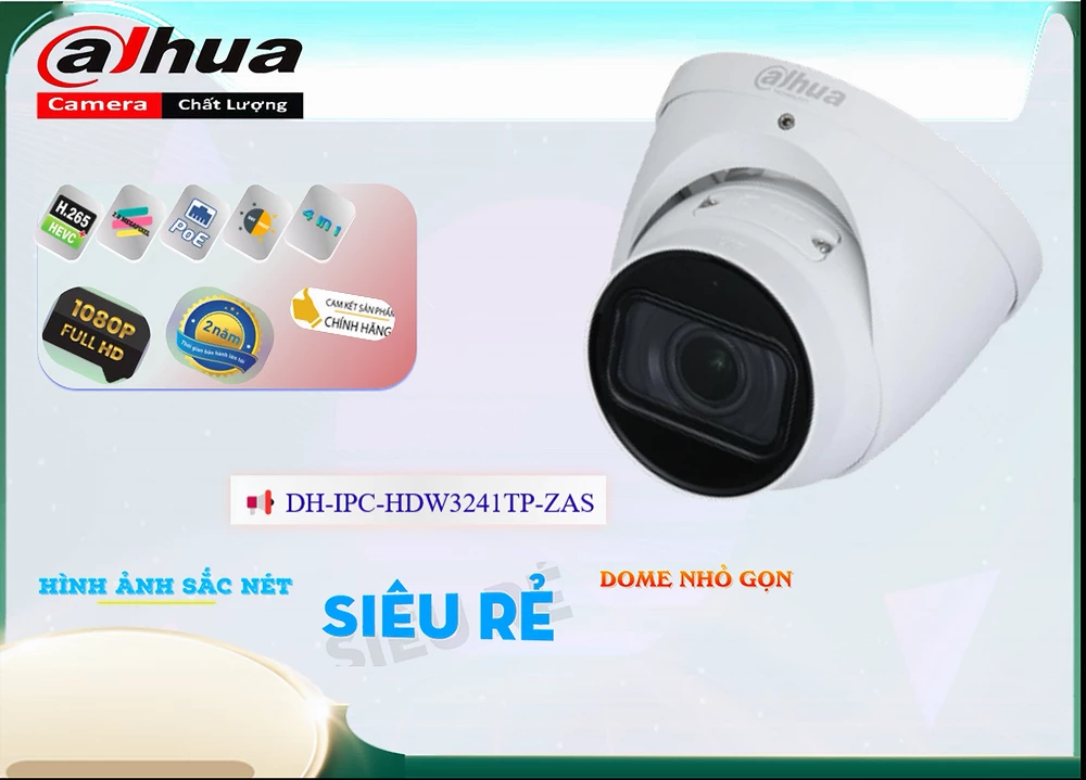 ➠ DH-IPC-HDW3241TP-ZAS sắc nét Dahua ➠ DH-IPC-HDW3241TP-ZAS sắc nét Dahua