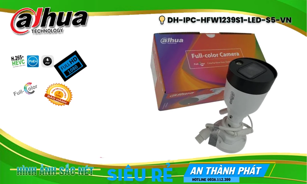 DH-IPC-HFW1239S1-LED-S5-VN Camera Chất Lượng  Dahua