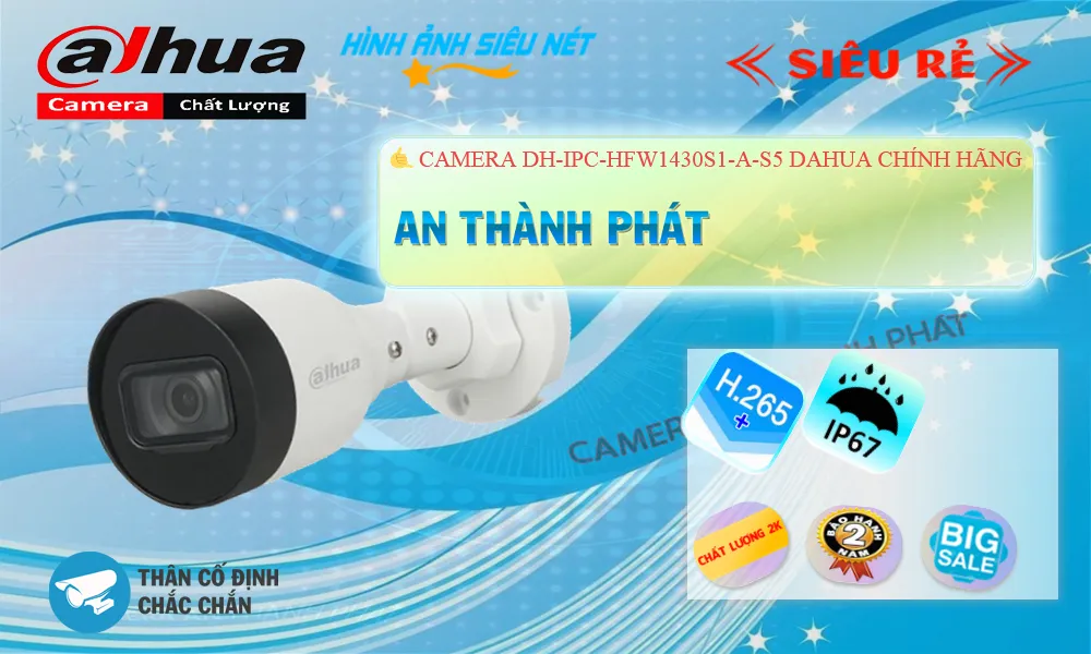 DH-IPC-HFW1430S1-A-S5 Camera Sắt Nét  Dahua