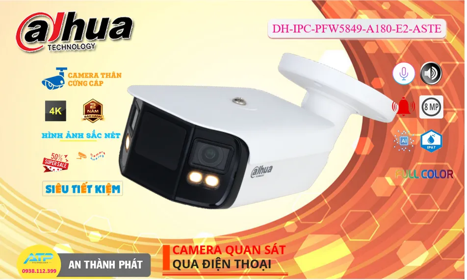 Camera Dahua DH-IPC-PFW5849-A180-E2-ASTE Camera Dahua DH-IPC-PFW5849-A180-E2-ASTE