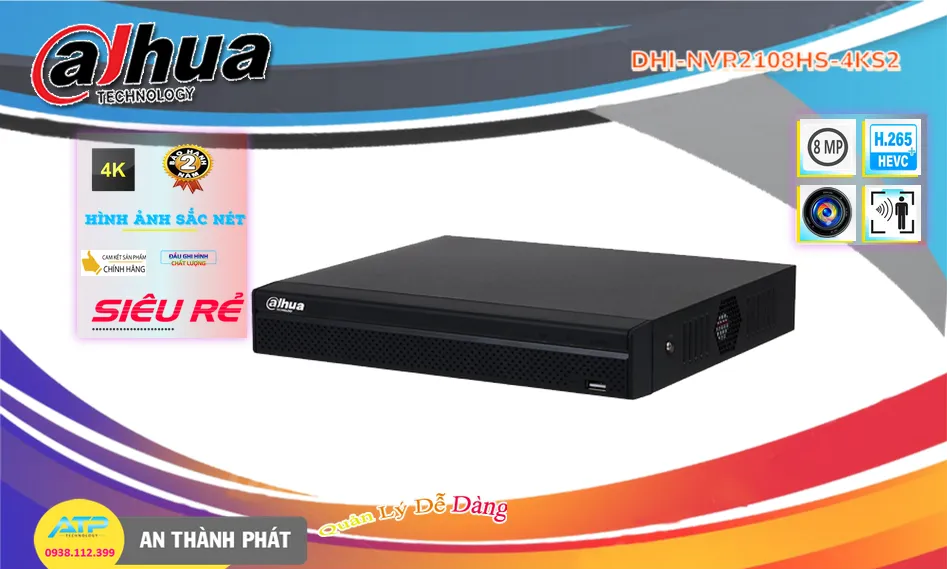 Đầu ghi Dahua DHI-NVR2108HS-4KS2 Đầu ghi Dahua DHI-NVR2108HS-4KS2