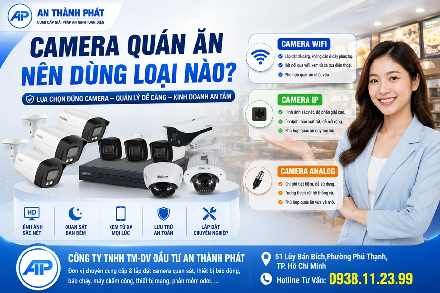 camera cho quán ăn nên dùng loại nào