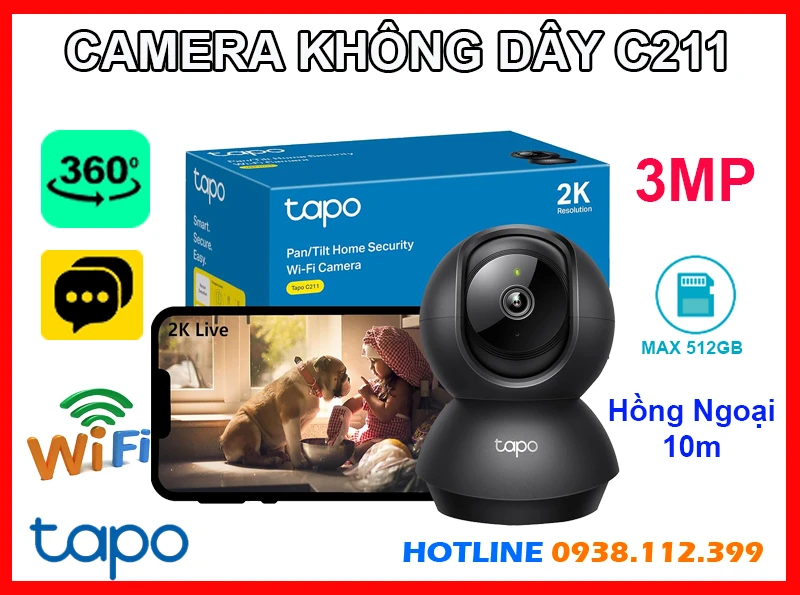 Camera IP Wifi Không Dây Tapo C211 (3MP), lắp đặt camera Tapo C211, camera không dây Tapo C211, camera quan sát Tapo C211, Tapo C211, C211, camera Tapo C211 giá rẻ, camera quay xoay 360 Tapo C211, lắp camera Tapo C211 giá rẻ, camera Tapo C211 chính hãng,